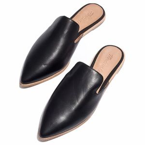 Madewell The Gemma Leather Black Mules Sz 8.5